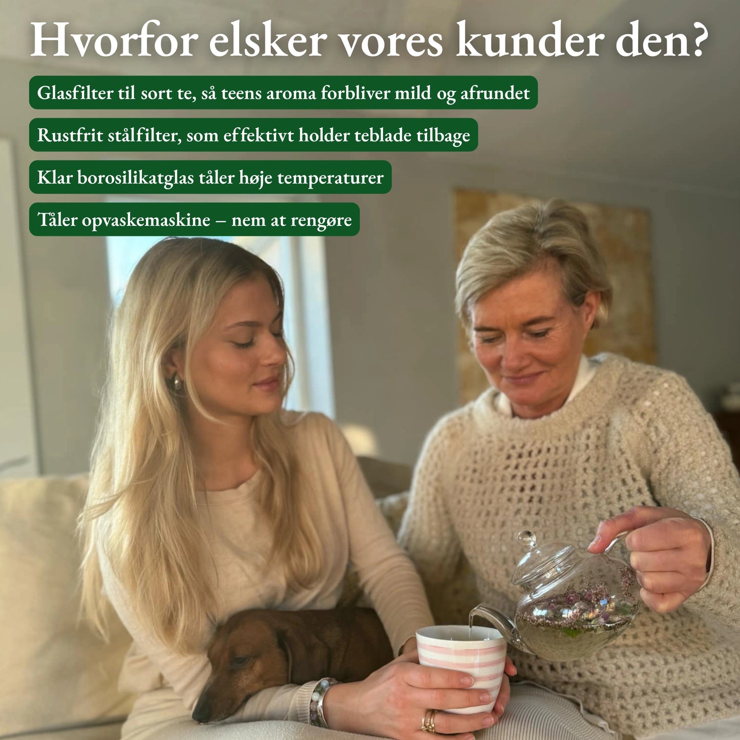 Glas tekande med filter