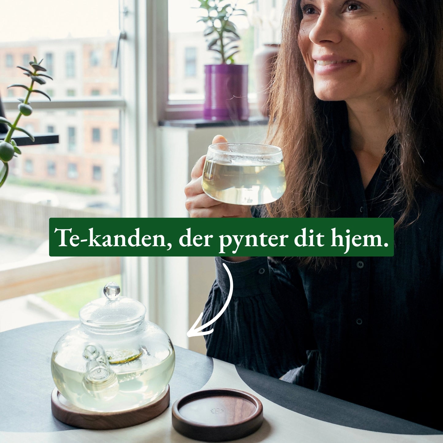Glas tekande med filter