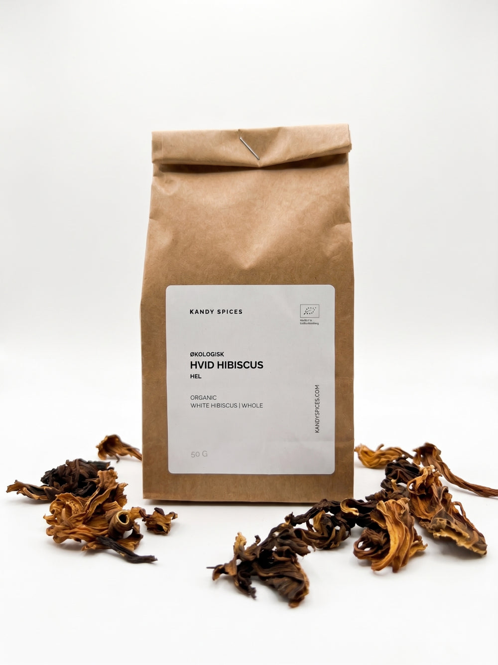 Hvid Hibiscus Blomst - 50g Økologisk